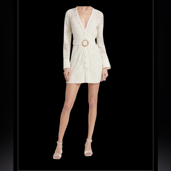 Ramy Brook Rattan Circular Mini Dress with Belt